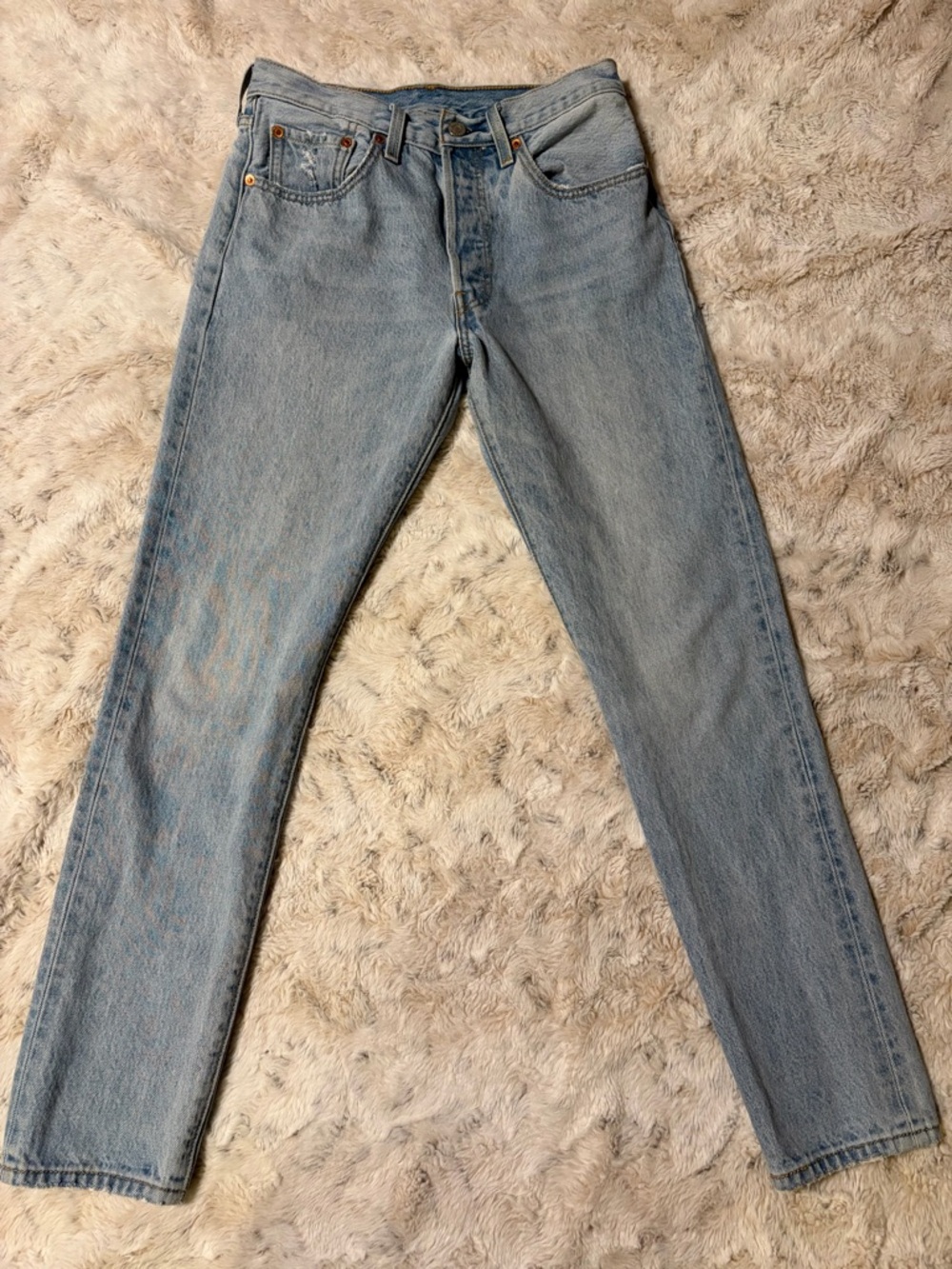 Levi's 501 S Light Wash Women’s High Rise Jeans 26 x 30 Straight Leg
